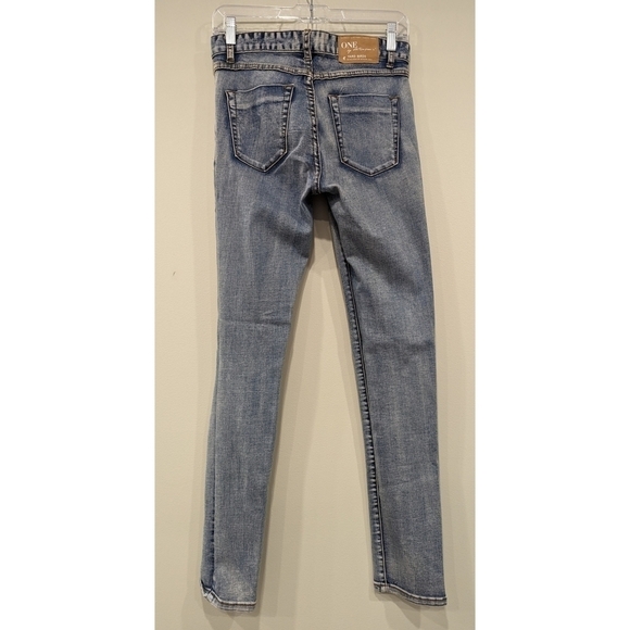 One by One Teaspoon Yardbirds Mid Rise Skinny Leg Extra Long Length Size 26 - Picture 3 of 8